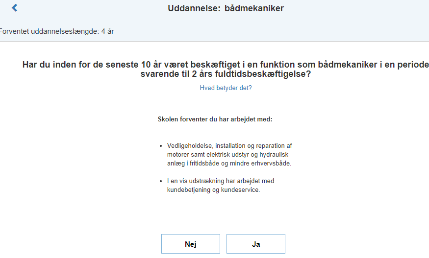 Billedet viser den infotekst, der fremkommer ved tryk på linket Hvad betyder det.