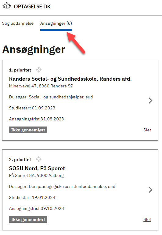 Overblik over ansøgninger