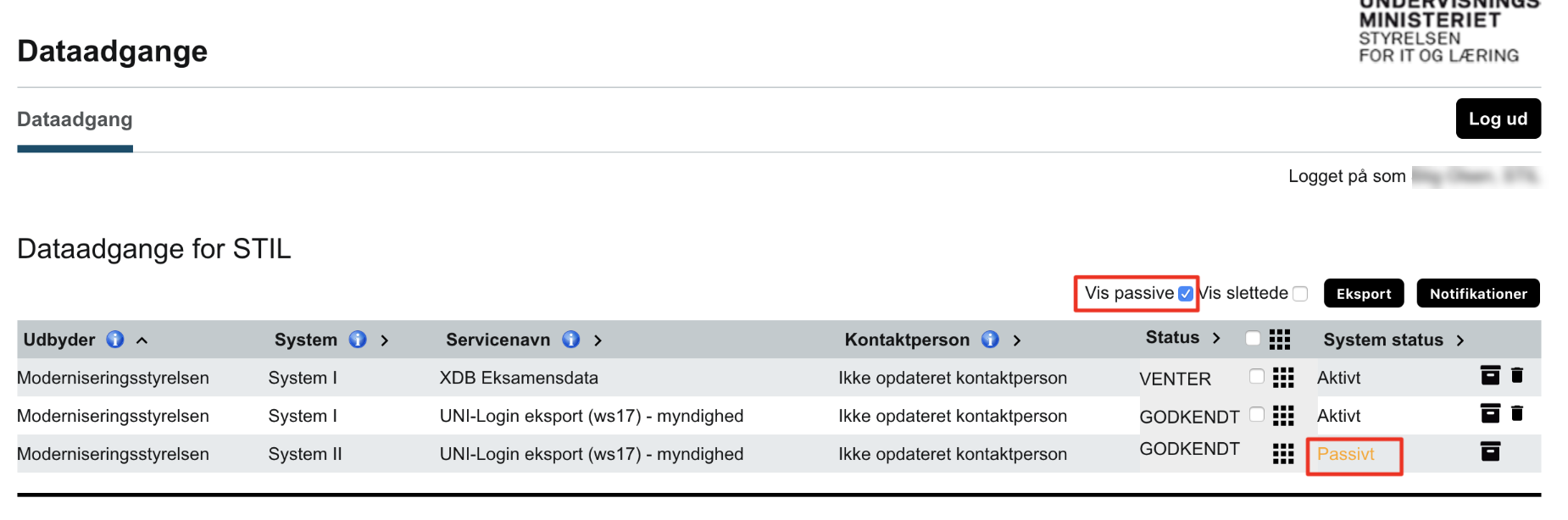 Billedet viser hvor der skal sættes flueben i Vis passive, for at passive systemer vises.